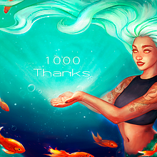 1000 Thanks . Ilustrație tradițională de Rocío Rodríguez - 05.03.2017