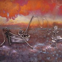 Chapa de cobre repujada y envejecida con motivos en plata.. Un projet de Artisanat , et Design de bijoux de Rebeca Garcia Gutierrez - 03.05.2017