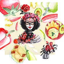 Dia de los muertos conmemoración  . % Andres Felipe Giraldo tarafından hazırlanan Animas, on, Karakter Animas, onu, Karakter Tasarımı, Geleneksel illüstras, on, Vektör İllüstras, Ve onu projesi - 05.04.2017