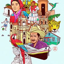 Proyecto final del curso: Técnicas de Ilustración. Honduras. Un progetto di Design editoriale e Illustrazione tradizionale di Luis Barahona - 03.04.2017
