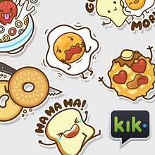 The Breakfast Club | Stickers para Kik Messenger. Un proyecto de Diseño de personajes, Ilustración tradicional e Ilustración vectorial de Squid&Pig - 09.05.2017