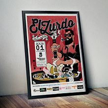 EL ZURDO cartel concierto "La cochera Cabaret" (Málaga) . % Cristóbal Jiménez Trujillo tarafından hazırlanan Çizgi roman, Grafik Tasarım, Geleneksel illüstras, Ve on projesi - 05.13.2017