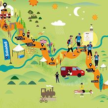 Oxfam Trailwalker Girona. Graphic Design, Traditional illustration, and Vector Illustration project by Aina Pongiluppi Gomila - 03.23.2017