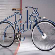 Cinema 4D Bike Lettering. 3D, Fine Arts, Br, ing, Identit, Calligraph, Design, Product Design, Graphic Design, Sculpture, Traditional illustration, Lettering, and Advertising project by Sergio Kian - 05.15.2017