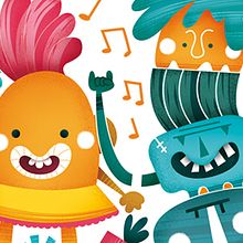 MonsterParty. Ilustración infantil. Traditional illustration, and Vector Illustration project by Laura García Mañas - 05.16.2017