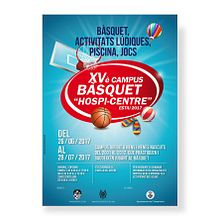 Carteleria diseñada para el campus de baloncesto que organizan el CB L'Hospitalet y el Bàsquet Centre Catòlic el próximo verano 2017. Graphic Design project by Emili Biel - 05.18.2017