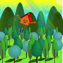 El día en que la casita del bosque decidió ir a viajar. Un proyecto de Ilustración tradicional de Ton Ix - 01.06.2017