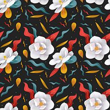 Flower Pattern. Pattern Design, Product Design, Traditional illustration, Vector Illustration, and Packaging project by Rosemarie - 05.19.2017
