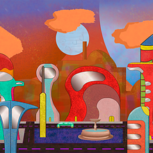 Escenario 2D - proyecto universitario. Un progetto di Illustrazione tradizionale, Animazione e Scenografia di Luis Cortez Castillo - 26.05.2017