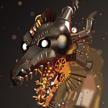 Dragon Steampunk -  Vector. Ilustração vetorial projeto de Andree Montenegro - 01.06.2017