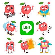 Mr. Apple Jr. - LINE stickers. Character Design, Traditional illustration, and Vector Illustration project by Alejandro Milà - 06.04.2017