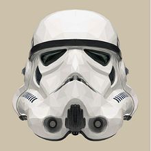 Geometric Stormtrooper Helmet. Projekt z dziedziny Projektowanie graficzne, Trad, c, jna ilustracja i Grafika wektorowa użytkownika Sergio Gómez - 07.06.2017