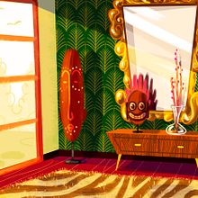 Environments - The african saloon. Un projet de Animation, Design d'intérieur et Illustration traditionnelle de Lorena Loguén - 10.06.2017