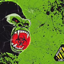 CAUTION: Infected monkey! :). Design, Graphic Design, and Traditional illustration project by Lara Cuerdo Cabrera - 06.10.2017