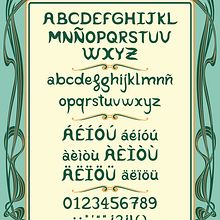 Natural Type - Tipografía inspirada en el Art Nouveau. Graphic Design, Traditional illustration, T, and pograph project by Ángela Gutiérrez García - 06.11.2017