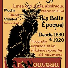 Cartel promocional tipografía Natural Type - inspirado en el cartel de Chat Noir. Graphic Design, Traditional illustration, T, and pograph project by Ángela Gutiérrez García - 06.11.2017