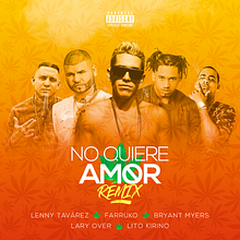 Cover : No quiere amor (Remix) - Lenny Tavárez, Farruko, Bryant Myers, Lary over & Lito Kirino . Street Art, Collage, Design, Graphic Design, Traditional illustration, Advertising, and Photo Retouching project by Gustavo Chourio - 06.12.2017