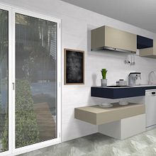 Diseño de cocina moderna de lineas horizontales . Un proyecto de 3D de Marcela Carla Aboal - 14.06.2017