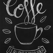Nuevo proyectoPizarra cafe. Un proyecto de Caligrafía de María José Medina López - 15.06.2017