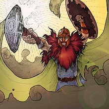 Viking Warrior. Character Design, and Traditional illustration project by Chema G. Baena Art - 06.15.2017
