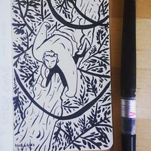Sketch Tarzan sobre jungla en mini-libreta. Traditional illustration project by KIKE J. DÍAZ - 06.19.2017
