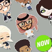 Stickers e iconos para YouNow. Un proyecto de Diseño de personajes, Ilustración tradicional e Ilustración vectorial de Squid&Pig - 19.06.2017
