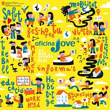 Estand Oficina Jove  - Generalitat de Catalunya. Graphic Design, Traditional illustration, and Vector Illustration project by Hernan en H - 06.19.2017