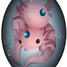 Axolotl Ein Projekt aus dem Bereich Vektorillustration von Barhlo - 27.07.2016