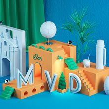 Montevideo (MVD). Un proyecto de 3D, Dirección de arte, Diseño, Diseño gráfico y Retoque fotográfico de Felipe García - 27.06.2017