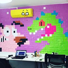 Mural de post-its | Cartoons. Paper Craft project by Tiff Galvän - 04.28.2016