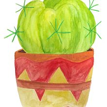 Cactus. Traditional illustration project by Eva - 06.29.2017