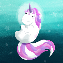 Unicorn under the sea. Traditional illustration project by Sara Gummy - 02.20.2017
