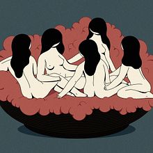 "The Virgin Suicides" Ilustración inspirada en el film “The Virgin Suicides, 1999” de Sofia Coppola.. Un progetto di Design, Graphic design, Illustrazione tradizionale e Illustrazione vettoriale di Hugo Giner - 07.07.2017