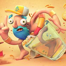 Mr. Lemonade. 3D, and Traditional illustration project by Fer Aguilera Reyes - 07.11.2016