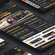 Diseño de aplicación "Fórmula 1 Live24 Racing" disponible en Appstore y Playstore. Design, Game Design, and Graphic Design project by Iván Prieto Garrido - 07.18.2017