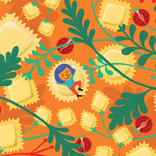 Ravioli. Traditional illustration project by Laura Fernández Arquisola - 07.18.2017
