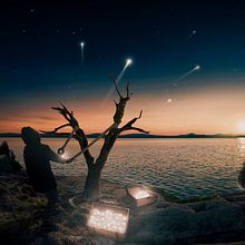 Puesta de noche. Photograph, and Traditional illustration project by Jose Miguel Gordaliza - 07.19.2017