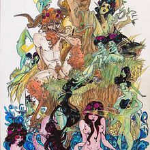 la siesta del fauno/ afternoon of a faun. Traditional illustration project by El Lino de Adàn AR - 07.20.2017