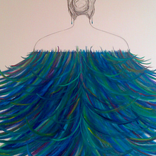 Mujer Azul. Artes plásticas, Colagem, Design, Design de personagens, Educação e Ilustração tradicional projeto de Mariona Sánchez - 16.04.2015