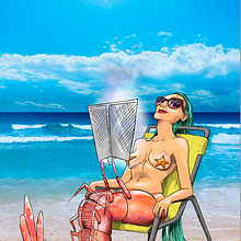 sirena gamba/ shrimpmaid . Traditional illustration project by El Lino de Adàn AR - 07.23.2017