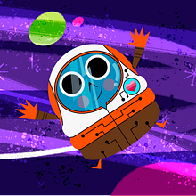AMIGO ESPACIAL - ART TOY. To, Design, Character Design, and Traditional illustration project by Jhonny Núñez - 07.24.2017