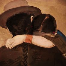 Abrazo de padre e hija indígenas de Ecuador.. Design project by David Gramal - 12.30.2018