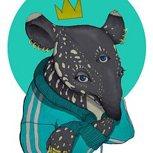 King Tapir. Un progetto di Street Art, Fumetto, Character design, Graphic design e Illustrazione tradizionale di FREE MIND STUDIO - 28.07.2017