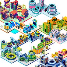Snapchat geofiltros isométricos. Projekt z dziedziny  Manager art, st, czn, Trad, c, jna ilustracja, T, pografia, T i pografia użytkownika Erik Gonzalez - 02.08.2017