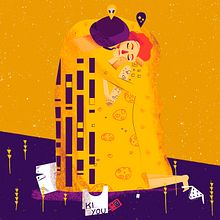 El Beso - Canvas Nº2. Een project van Ontwerp van personages, Traditionele illustratie y Vectorillustratie van Fabiola Correas - 08.08.2017