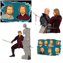 Estudio de Personaje/ Tom Cruise/ El último samurai. Un proyecto de Ilustración tradicional de Rubén Valle - 10.02.2016