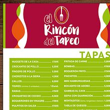 Menú Rincón del Tapeo . Desain Grafis proyek oleh Carina Galliano - 08.08.2017