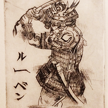 Samurai / Punta Seca. Un proyecto de Ilustración tradicional de Rubén Valle - 10.03.2015