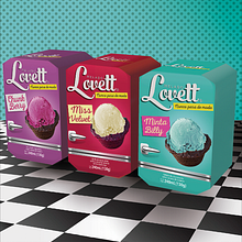 Helado Lovett. Br, ing, Identit, Product Design, and Graphic Design project by Miri Perez - 08.08.2017