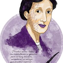 Retrato Virginia Wolf. Een project van  Beeldende kunst y Traditionele illustratie van Mónica Jiménez Art - 12.08.2017